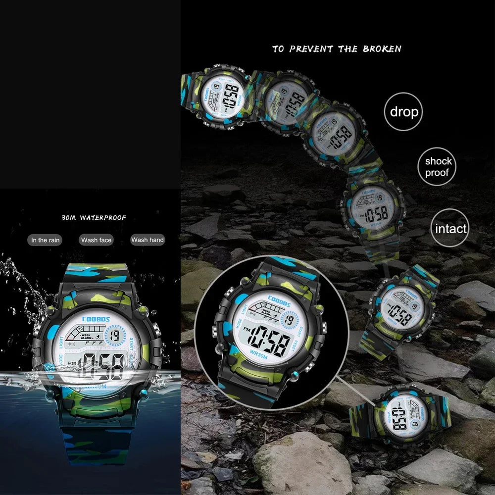 Sport Digital Watch for Kids Waterproof