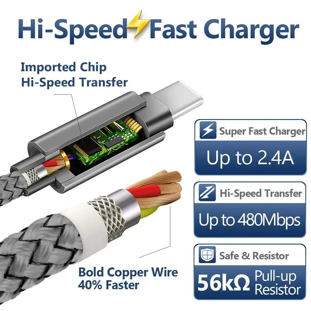 USB A to Type C Charging Cable 2A Fast Charger