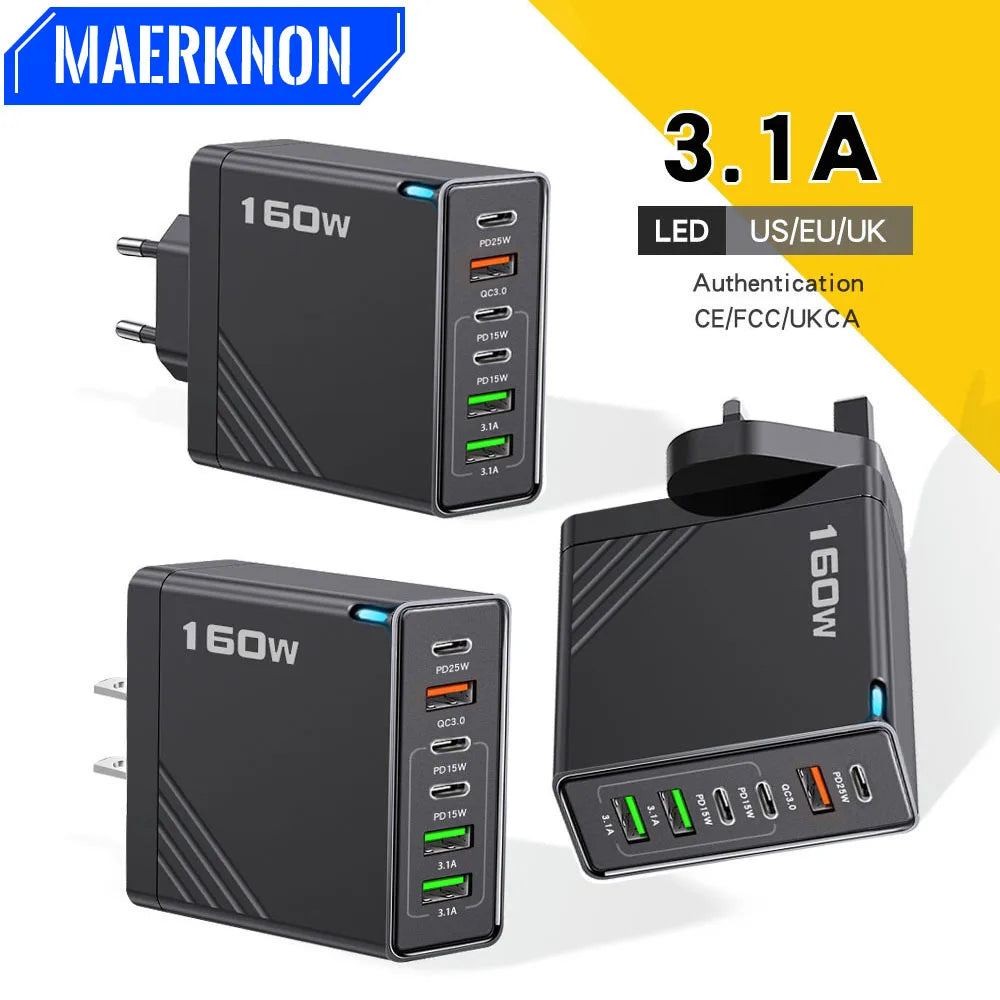 160W Multi Ports Fast Charger