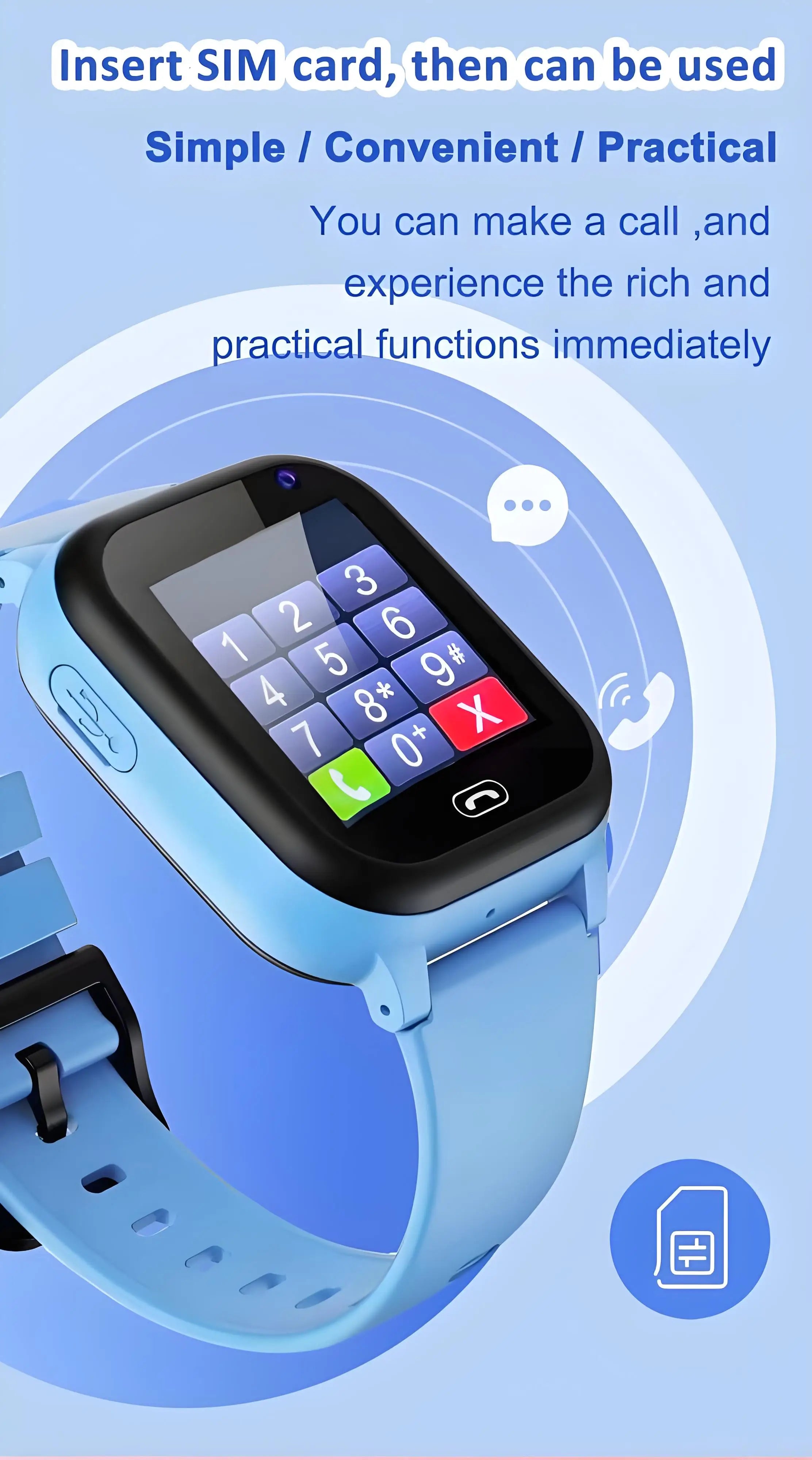 ﻿ Kids Smart Watch 4G Sim Card