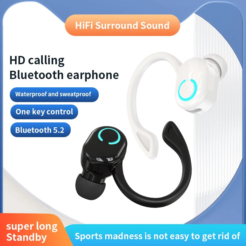 Ear-Hook Earbuds Noise Cancelling Life Waterproof