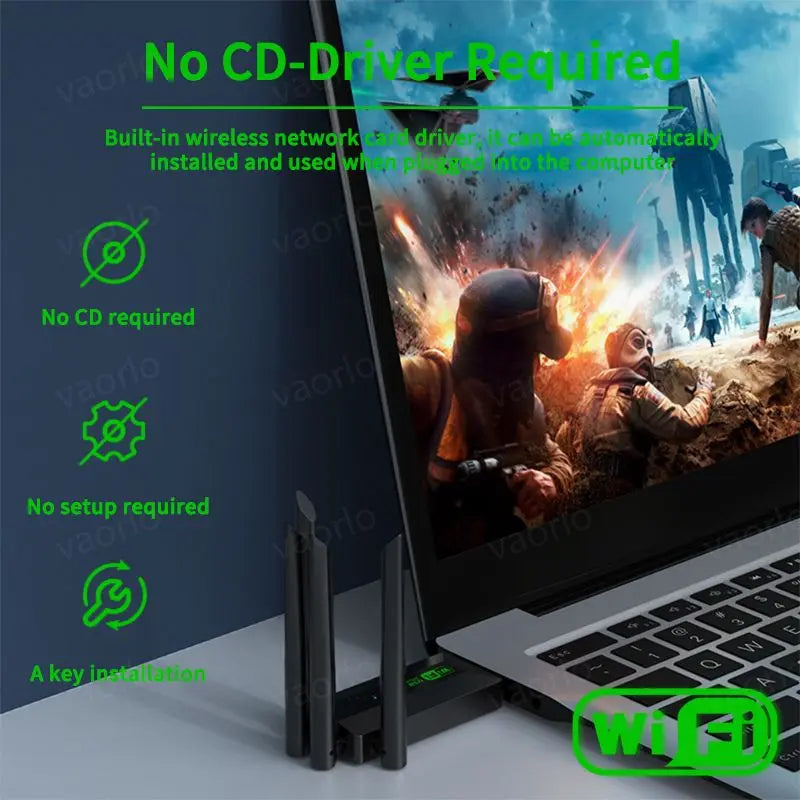 Original 4 Antennas 1200Mbps WiFi USB 3.0 Adapter