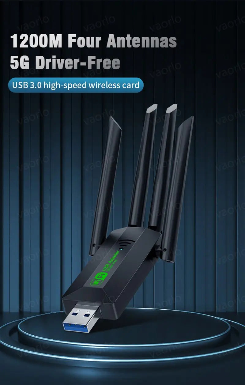 Original 4 Antennas 1200Mbps WiFi USB 3.0 Adapter