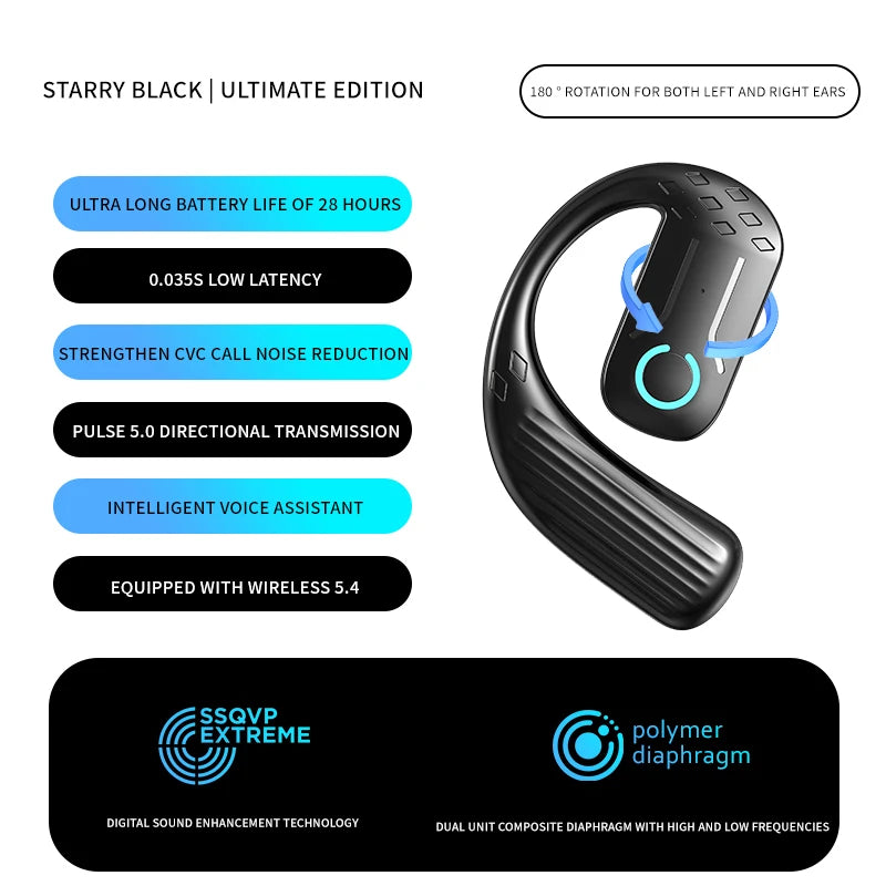 Wireless Earphone 180° Rotation Adjustable