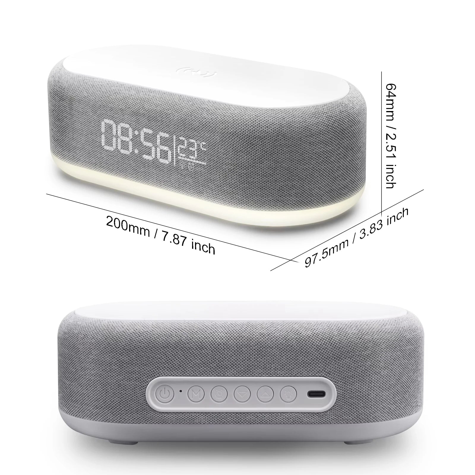Fast Wireless Charger Alarm Clock Time  with LED Light
